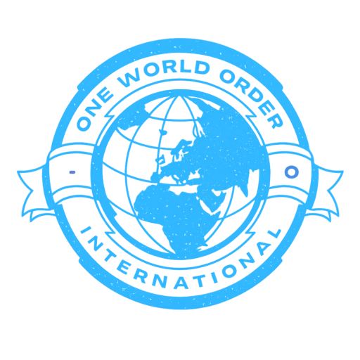 Transparent logo of One World Order International used as background branding for forum page